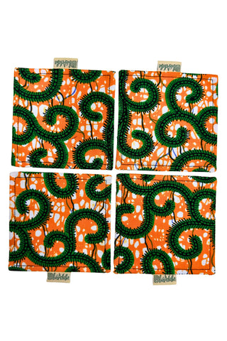 Coasters African Ankara Wax Cotton Print - Set of 4