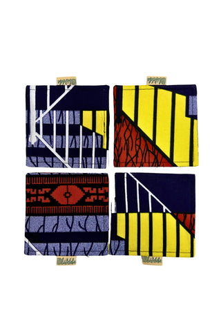 Coasters African Ankara Wax Cotton Print - Set of 4