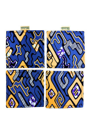 Coasters African Ankara Wax Cotton Print - Set of 4