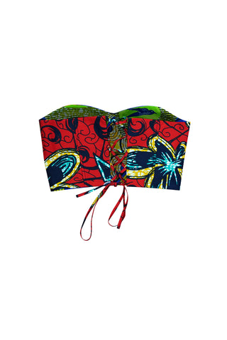 Deka Medley Reversi Corset - Red & Blue Print