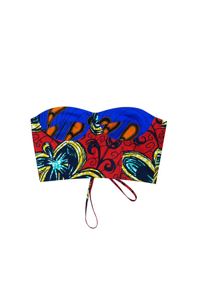 Deka Medley Reversi Corset - Red & Blue Print