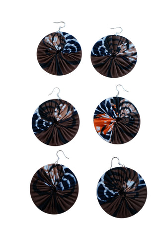 Earrings - 191 - African Ankara Wax Cotton Print