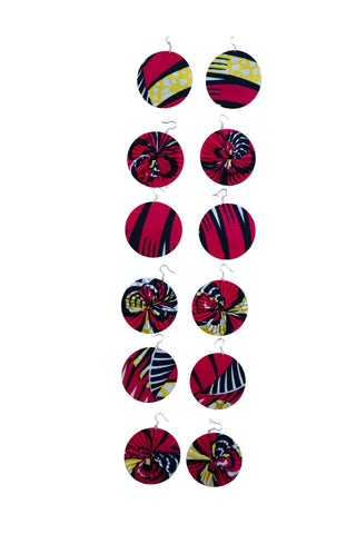 Earrings - 206 - African Ankara Wax Cotton Print