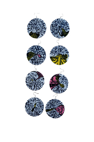 Earrings - 162 - African Ankara Wax Cotton Print