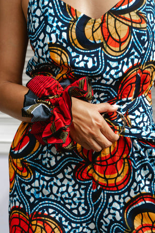 Folashade Jumpsuit - Blue Yellow & Orange Odo Print