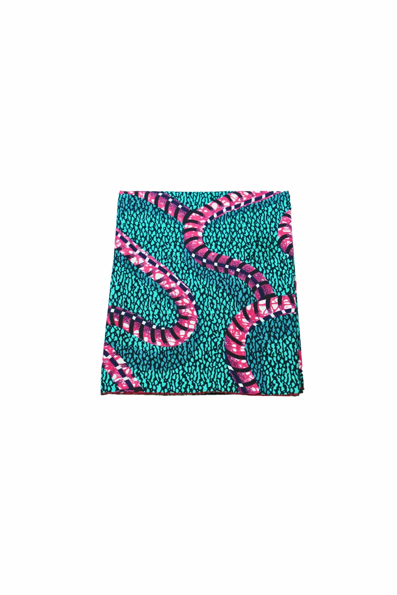 Ayesha Headwrap - Teal and Pink African Ankara Wax Cotton Print