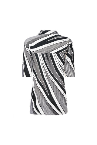 Makini Oversized Shirt - White and Black African Ankara Wax Cotton Print