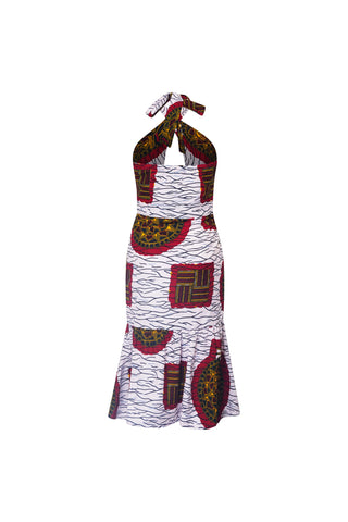 SS_Aja Dress - White Red