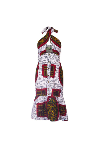 SS_Aja Dress - White Red