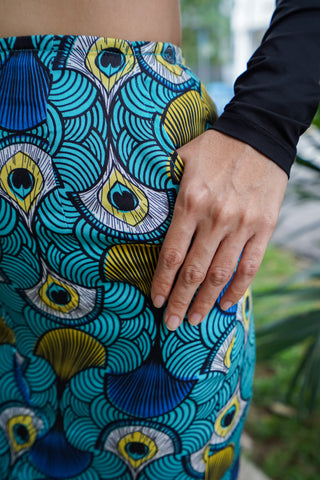 Osith Maxi Skirt - Teal Ewa Naibu - OA OG Print
