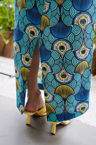 Osith Maxi Skirt - Teal Ewa Naibu - OA OG Print