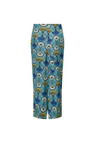 Osith Maxi Skirt - Teal Ewa Naibu - OA OG Print