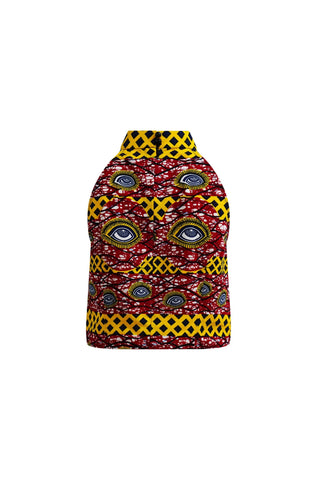 Yenge Top - Red and Yellow African Ankara Wax Cotton Print
