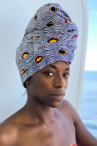 Emil Headwrap Ankara Wax Fabric OliveAnkara